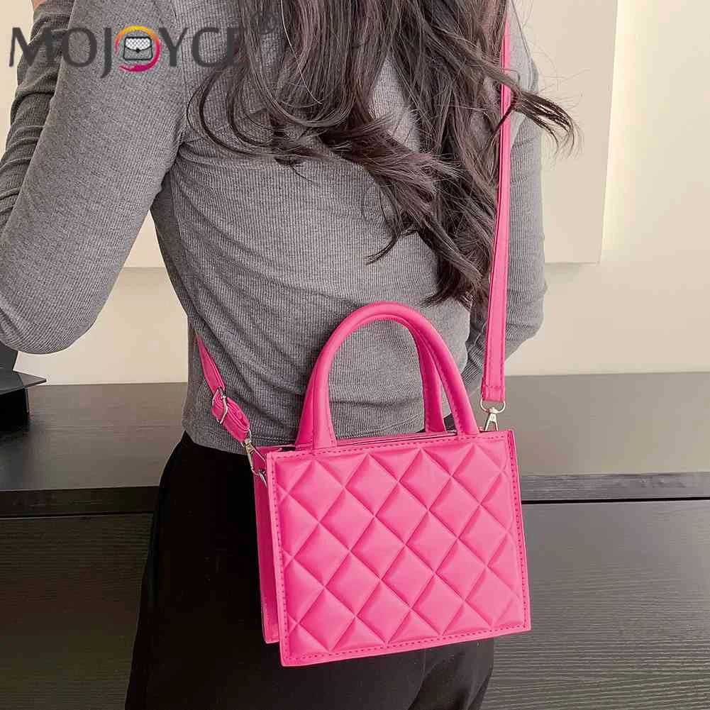 Casual Rhombic Lattice Crossbody Bag with Top-handle for Travel Work