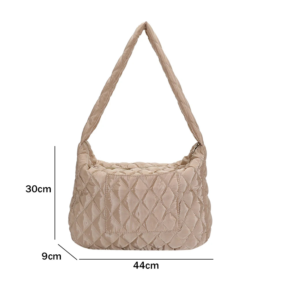 Women Crossbody Bag Cotton Padded Quilted Down Bags Tote