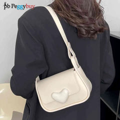 Women Crossbody Bag Love Clasp Shoulder Bag Casual Flap Messenger Handbag