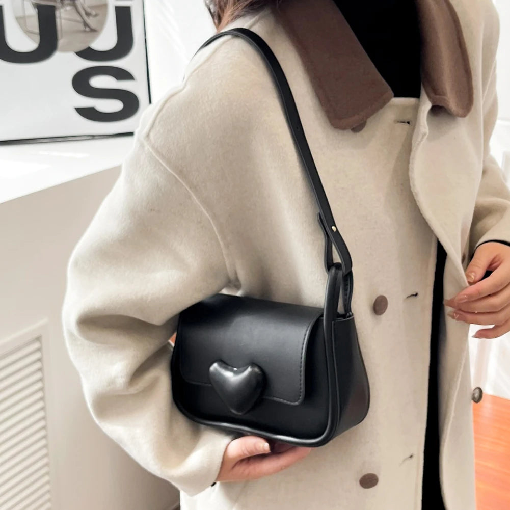 Women Crossbody Bag Love Clasp Shoulder Bag Casual Flap Messenger Handbag