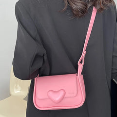 Women Crossbody Bag Love Clasp Shoulder Bag Casual Flap Messenger Handbag