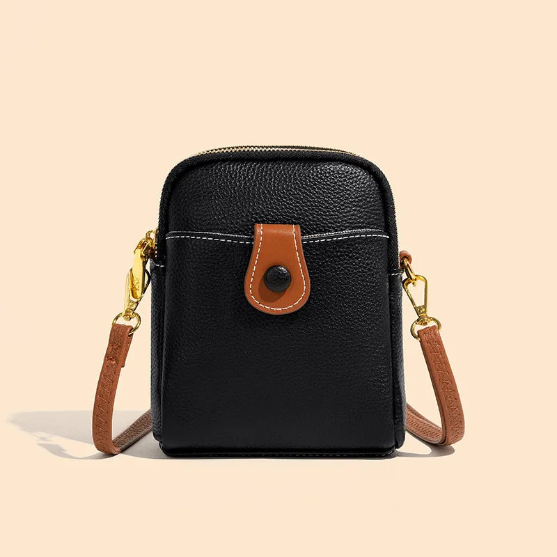 Women Crossbody Bag Leather Female Messenger Bags High Capacity Mobile Phone Bag