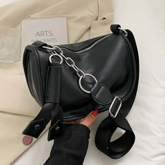Women Crossbody Bag PU Leather Chain Messenger Bag Versatile Large Capacity