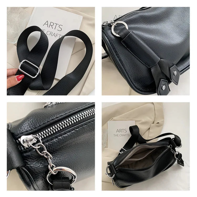 Women Crossbody Bag PU Leather Chain Messenger Bag Versatile Large Capacity