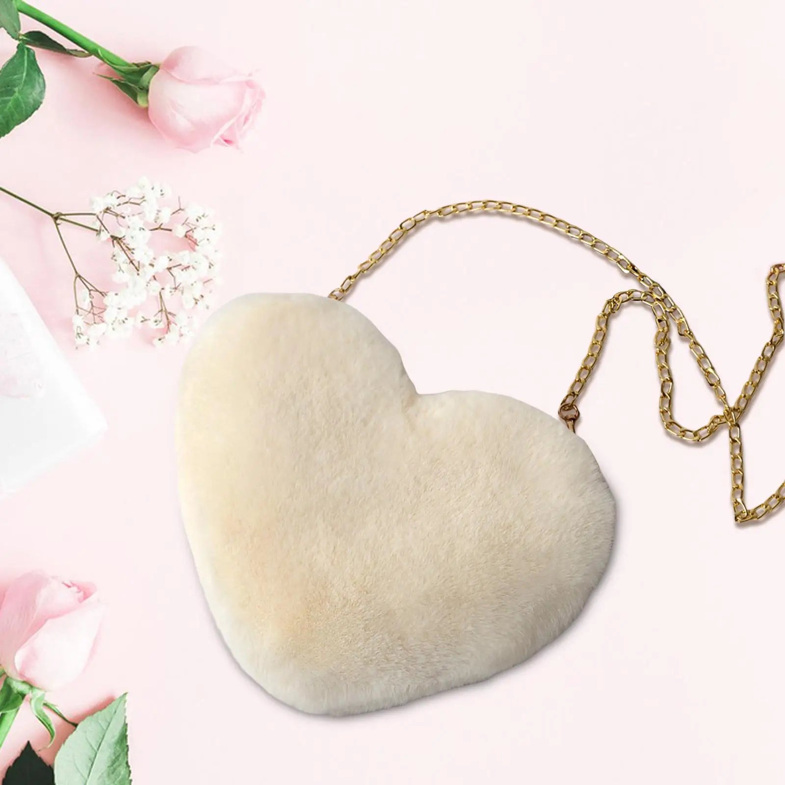 Heart Shaped Crossbody Bag for Women, Chain Shoulder Handbag