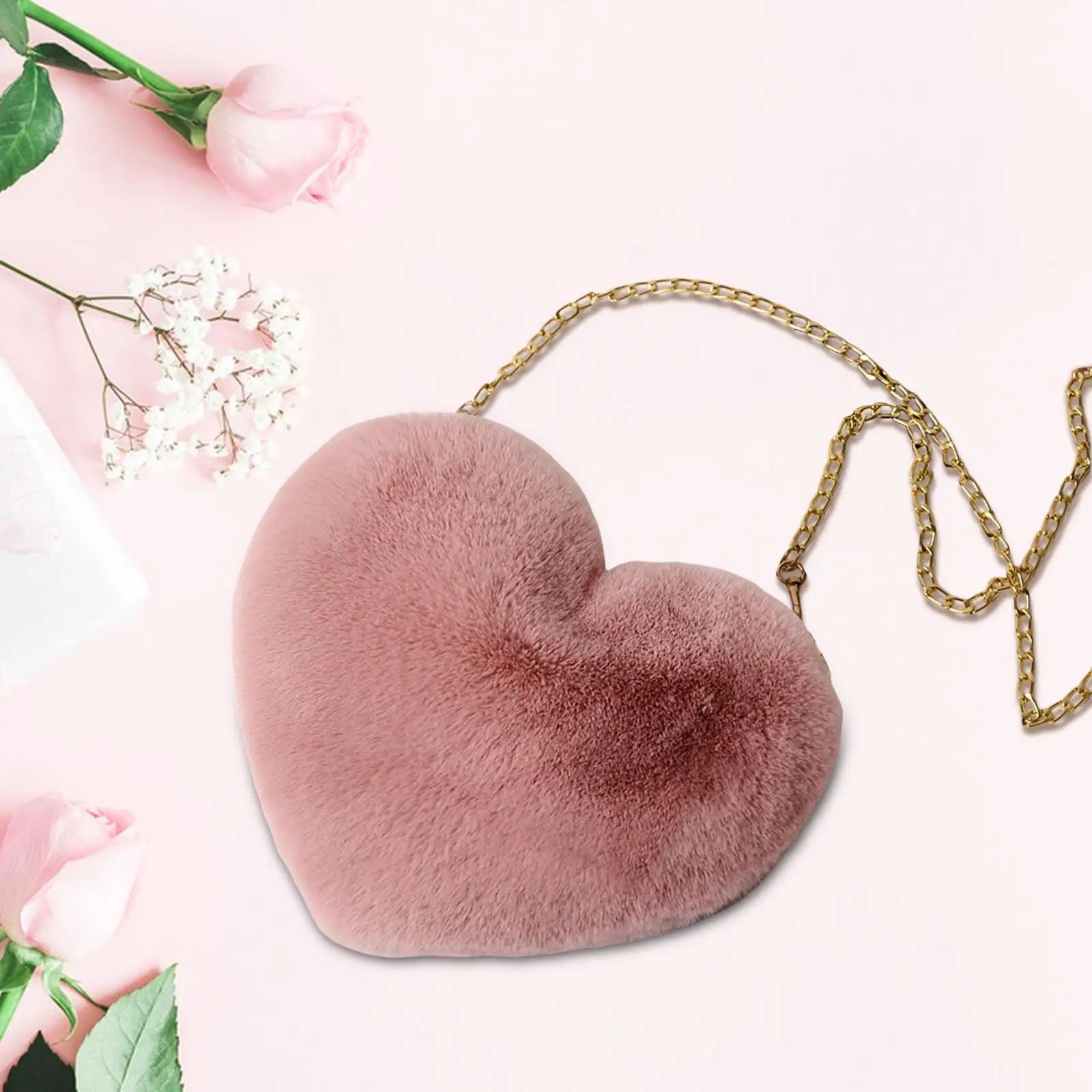 Heart Shaped Crossbody Bag for Women, Chain Shoulder Handbag