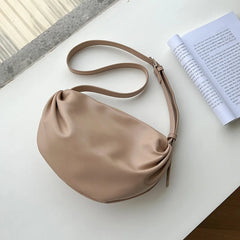 Women Crossbody Bags Ruffled Purse Bag Soft Leather Messenger Bags