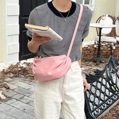 Women Crossbody Bags Ruffled Purse Bag Soft Leather Messenger Bags
