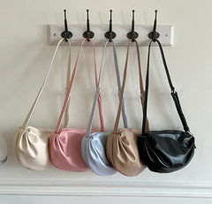 Women Crossbody Bags Ruffled Purse Bag Soft Leather Messenger Bags