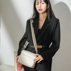 Women Crossbody Bags PU Leather Wide Strap Messenger Bag Female Small Shoulder H