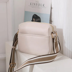 Women Crossbody Bags PU Leather Wide Strap Messenger Bag Female Small Shoulder H