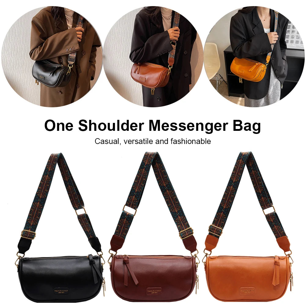 Women Crossbody Bags PU Leather Shoulder Messenger Adjustable Strap