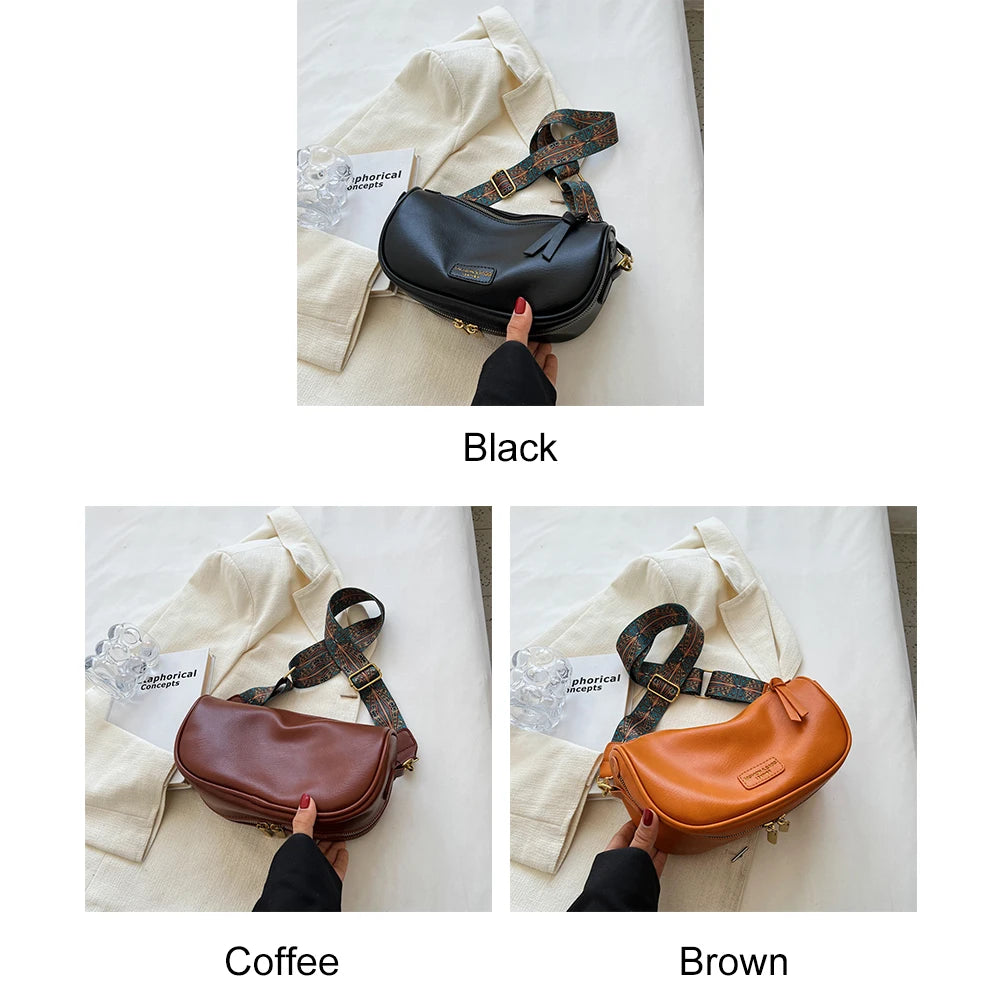 Women Crossbody Bags PU Leather Shoulder Messenger Adjustable Strap