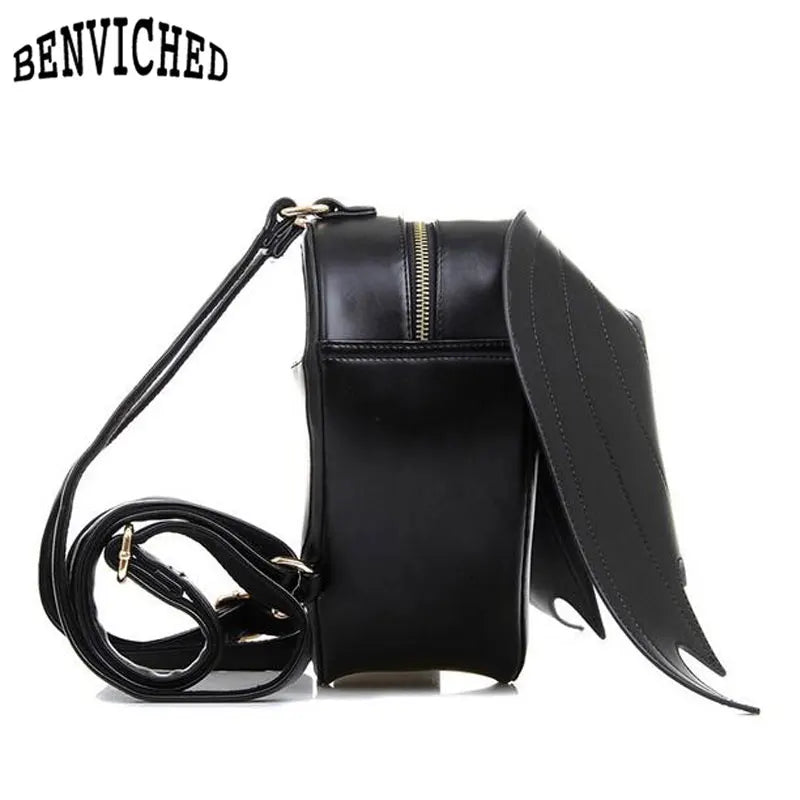 Women Daily Backpack Mochila Bat Bag Batwing Travel Bag Women Punk Stylish