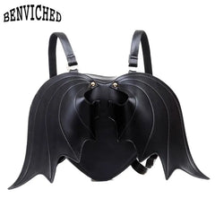 Women Daily Backpack Mochila Bat Bag Batwing Travel Bag Women Punk Stylish