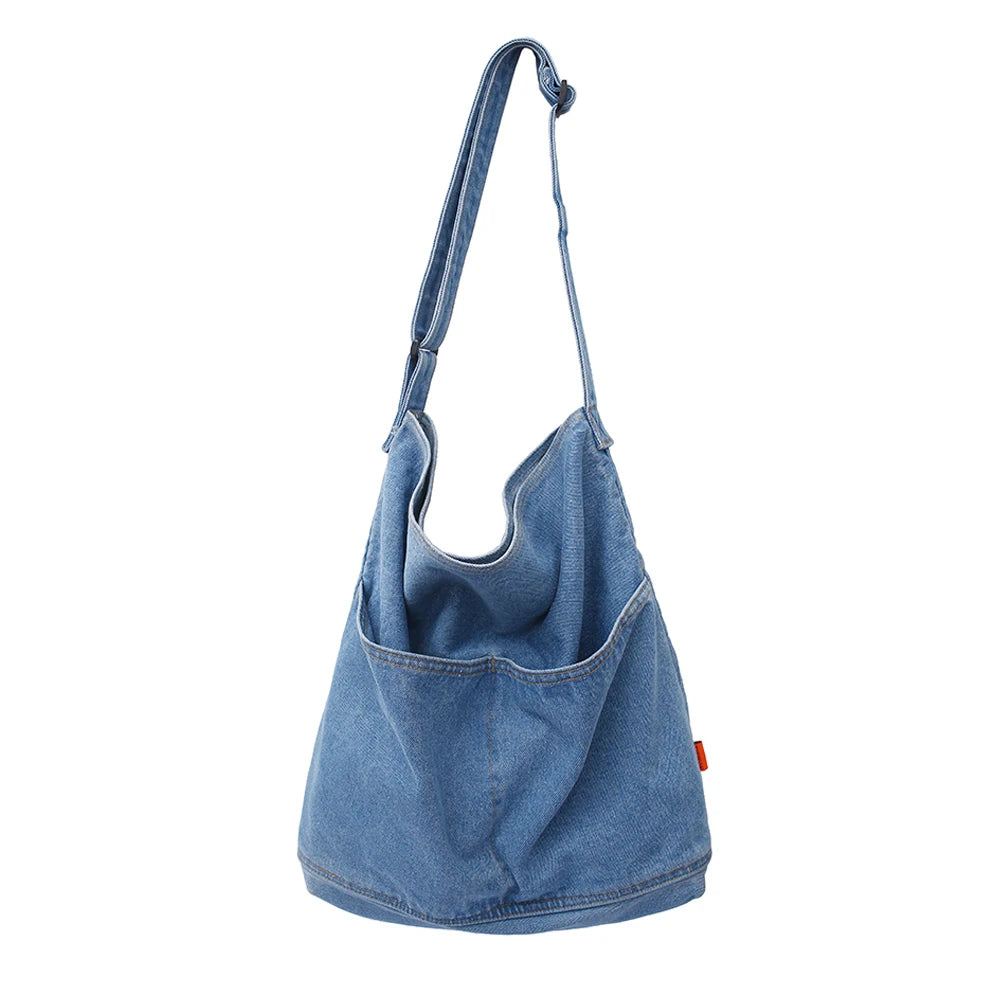 Women Denim Crossbody Bags Large Capacity Shoulder Shopper Bag