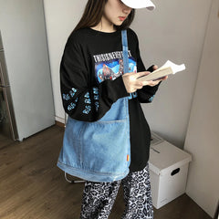 Women Denim Crossbody Bags Large Capacity Shoulder Shopper Bag