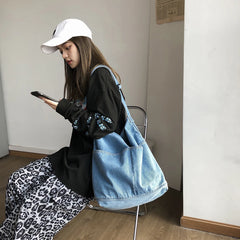 Women Denim Crossbody Bags Large Capacity Shoulder Shopper Bag