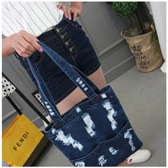 Women Denim Tote Shoulder Bag Cowgirl Casual Handbag Lady Shopping Bag