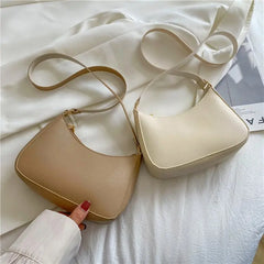 Retro Solid PU Leather Crossbody Handbag Small Square Bag