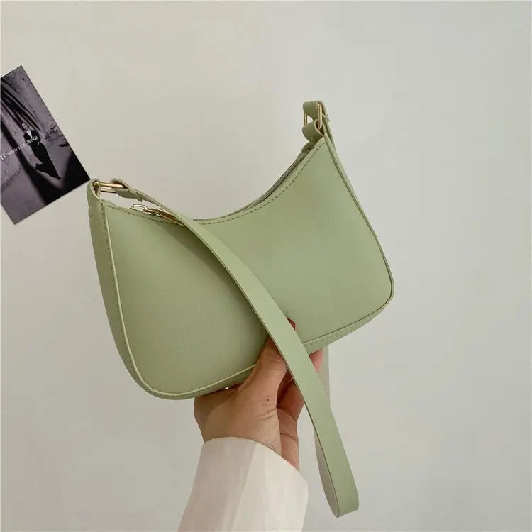 Retro Solid PU Leather Crossbody Handbag Small Square Bag