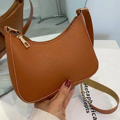 Retro Solid PU Leather Crossbody Handbag Small Square Bag
