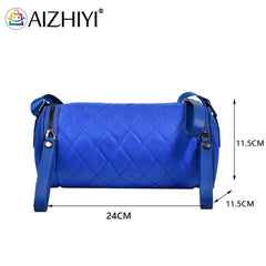 Diamond Lattice Leather Pillow Bag Female Shoulder Crossbody Handbag