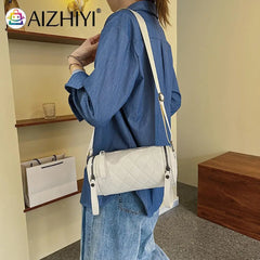 Diamond Lattice Leather Pillow Bag Female Shoulder Crossbody Handbag