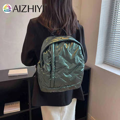 Waterproof Women's Down Cotton School Backpack for Winter