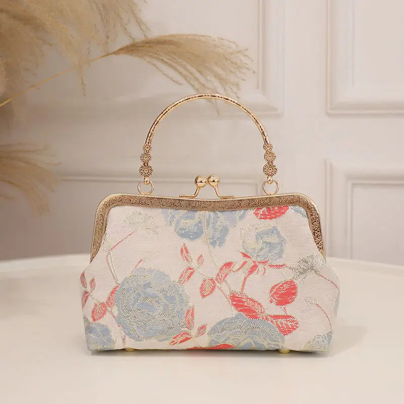Floral Evening Bag Women Party Clutch Chain Messenger Bag