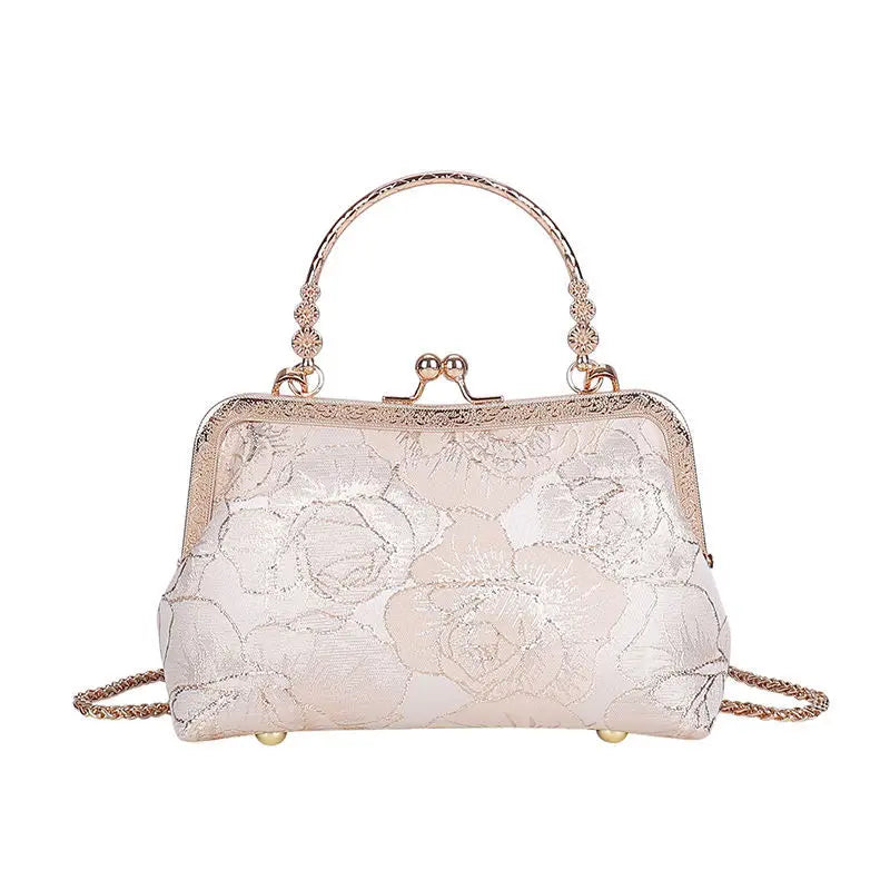 Floral Evening Bag Women Party Clutch Chain Messenger Bag