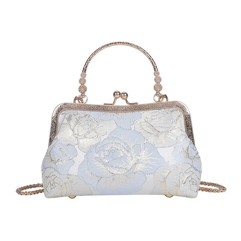 Floral Evening Bag Women Party Clutch Chain Messenger Bag