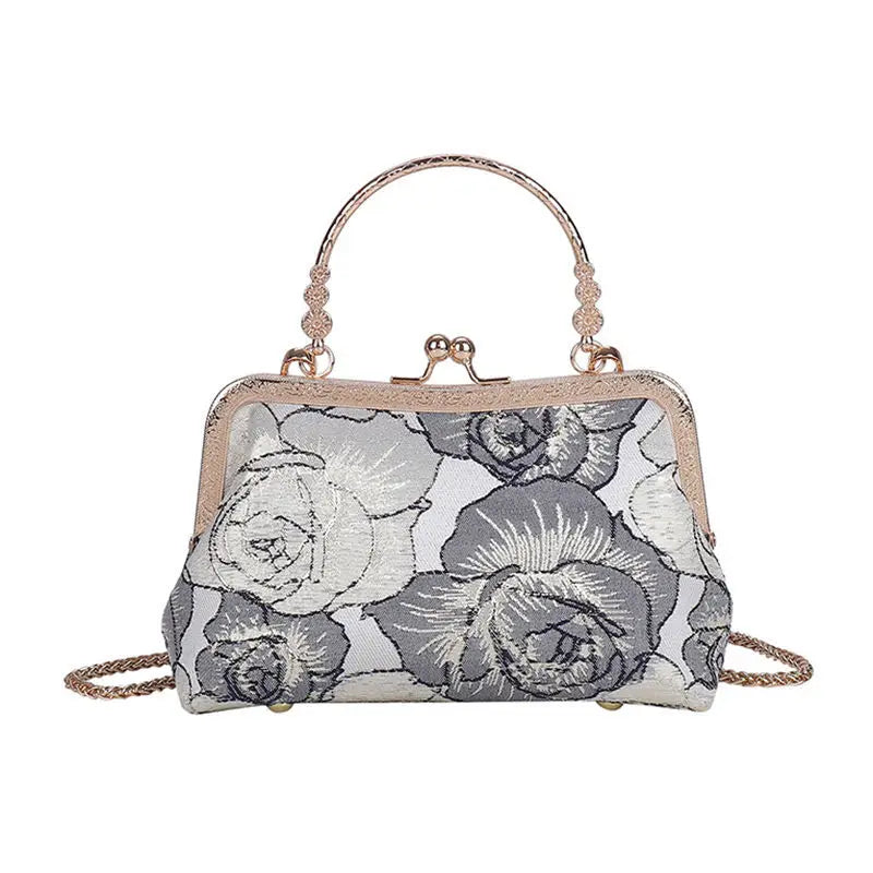 Floral Evening Bag Women Party Clutch Chain Messenger Bag