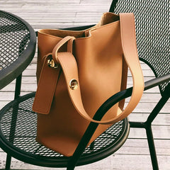 Women Bucket Bag High PU Leather Shoulder Bag Girl Handbags
