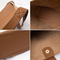 Women Bucket Bag High PU Leather Shoulder Bag Girl Handbags