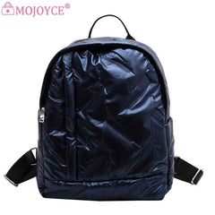 Waterproof School Backpack for Women Students Quilted Zipper Casual Bag