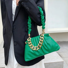 Women Fold Shoulder Bags Lady Handbags Purse Clutch Chain Cloud Underarm Crossbo