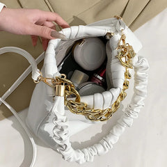 Women Fold Shoulder Bags Lady Handbags Purse Clutch Chain Cloud Underarm Crossbo