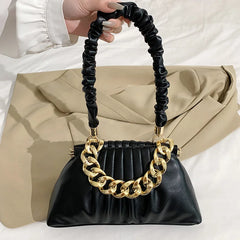 Women Fold Shoulder Bags Lady Handbags Purse Clutch Chain Cloud Underarm Crossbo