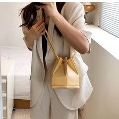 Women Summer Bucket Bag PU Leather Shoulder Bags Crossbody Messenger Totes
