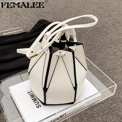 Women Summer Bucket Bag PU Leather Shoulder Bags Crossbody Messenger Totes