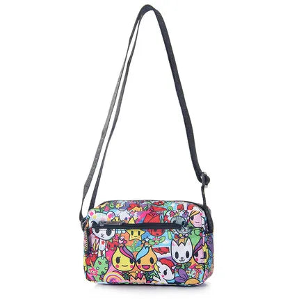 Waterproof Nylon Tsum Flower Crossbody Shoulder Bag for Women Girls