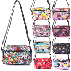 Waterproof Nylon Tsum Flower Crossbody Shoulder Bag for Women Girls