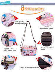 Waterproof Nylon Tsum Flower Crossbody Shoulder Bag for Women Girls