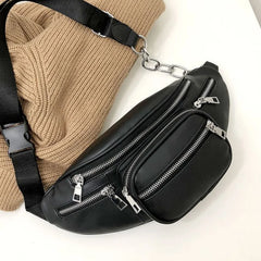 Women Faux Leather Waist Bag Cell Phone Belt Bag