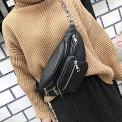 Women Faux Leather Waist Bag Cell Phone Belt Bag