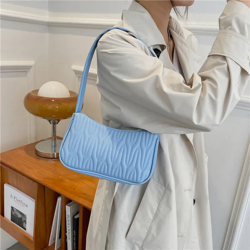 Women PU Leather Shoulder Bag Casual Messenger Underarm Bag