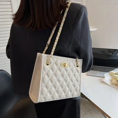 PU Leather Lattice Women Shoulder Bag Famous Ladies Casual Handbag