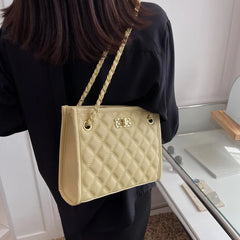 PU Leather Lattice Women Shoulder Bag Famous Ladies Casual Handbag