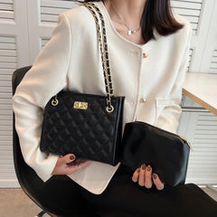 Pu Leather Lattice Women Shoulder Bags Famous Women Bags